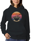 Retro Sunset Ramen Bowl Art Women's Hoodie