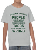 Taco Lovers Humor Quote Youth's T-shirt