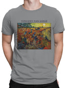 Van Gogh's Red Vineyard Harvest Scene Men's T-shirt