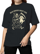 Grim Reaper Cat Lover Design Women's T-shirt
