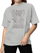 Winged Cat Demon "Pawzuzu" Design Women's T-shirt