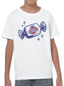 Officially Licensed Dubble Bubble Vintage Candy Art Youth's T-shirt
