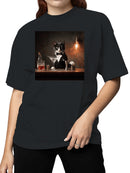 Feline Mixologist Portrait Women's T-shirt