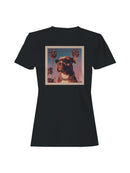 Cool Dog in Sunglasses with Palm Trees Women's T-shirt