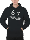 Hands Offering Numbers 6 and 7 Men's Hoodie