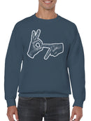 Hand Sign OK Point Gesture Men's Sweatshirt