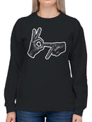 Hand Sign OK Point Gesture Women's Sweatshirt