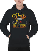 Shift Happens Hot Rod Design Men's Hoodie