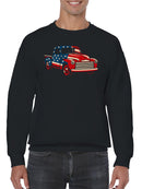 Patriotic Vintage Truck Graphic Men's Sweatshirt