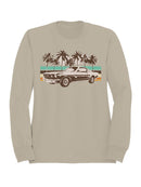 Vintage Car Palm Tree Sunset Art Men's Sweatshirt