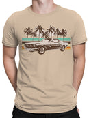Vintage Car Palm Tree Sunset Art Men's T-shirt