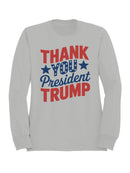 Thank You President Trump Graphic Women's Sweatshirt