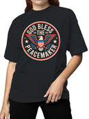 God Bless the Peacemaker Emblem Women's T-shirt