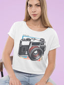 Vintage Camera Graphic Tee Crop Tee Women's