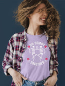 Happy Skeletons Graphic Shirt T-shirt Color Women's