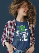 Space Pizza Invasion Graphic Tee T-shirt Color Women's