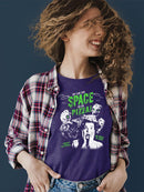 Space Pizza Invasion Graphic Tee T-shirt Color Women's