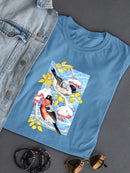 Bullfinch In Snow Ii T-shirt -Girija Kulkarni Designs