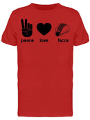 Slogan Peace Love Tacos Men's T-shirt