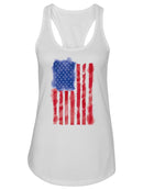 Blurry Painted American Flag Women's Racerback Tank