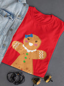 Happy Gingerbread Girl Women's Shaped T-shirt