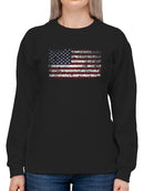 Grunge U.s.a Flag Design Sweatshirt Women's -GoatDeals Designs