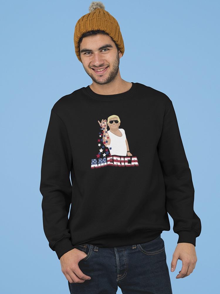 America Trump Design Sweatshirt Men's -GoatDeals Designs