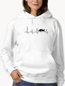 Cat Walking On Ekg Lines Hoodie Women's -GoatDeals Designs