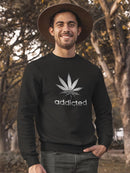Weed Leaf In Cool Silver Design Sweatshirt Men's -GoatDeals Designs