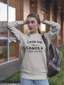 Caffeine Chaos And Cuss Words Sweatshirt Women's -GoatDeals Designs