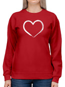 Brush Stroke In Heart Shape Sweatshirt Women's -GoatDeals Designs