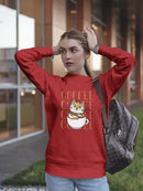 Cartoon Kitten In A Coffee Cup Sweatshirt Women's -GoatDeals Designs