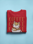 Cartoon Kitten In A Coffee Cup Sweatshirt Women's -GoatDeals Designs