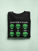 Funny Alien Moods Sweatshirt Women's -GoatDeals Designs
