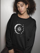 Celestial Bodies At Night Sweatshirt Women's -GoatDeals Designs