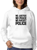 No Justice No Peace Slogan Hoodie Women's -GoatDeals Designs