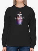 Usa Nurse Flag Sweatshirt Women's -GoatDeals Designs