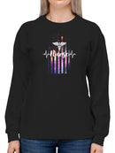 Usa Nurse Flag Sweatshirt Women's -GoatDeals Designs