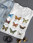 Butterfly Types T-shirt -SmartPrintsInk Designs