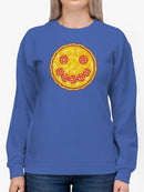 Smiling Pizza Sweatshirt -SmartPrintsInk Designs