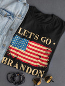 Let's Go Brandon With Flag T-shirt -SmartPrintsInk Designs