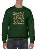 Christmas Bulbs And Candy Canes Sweatshirt -SmartPrintsInk Designs