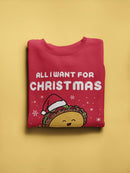 Tacos For Christmas Sweatshirt -SmartPrintsInk Designs
