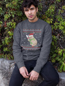 Sloth On A Candy Cane Sweatshirt -SmartPrintsInk Designs