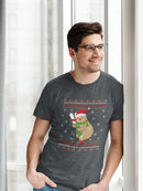 Sloth On A Candy Cane T-shirt -SmartPrintsInk Designs