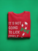 Candy Cane Lick Itself Sweatshirt -SmartPrintsInk Designs