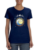 Sun And Lunar Phases T-shirt -SmartPrintsInk Designs