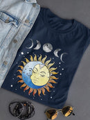 Sun And Lunar Phases T-shirt -SmartPrintsInk Designs