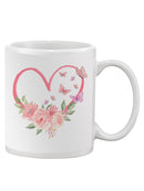 Butterfly Rose Heart Mug -SmartPrintsInk Designs