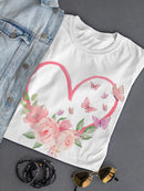 Butterfly Rose Heart T-shirt -SmartPrintsInk Designs